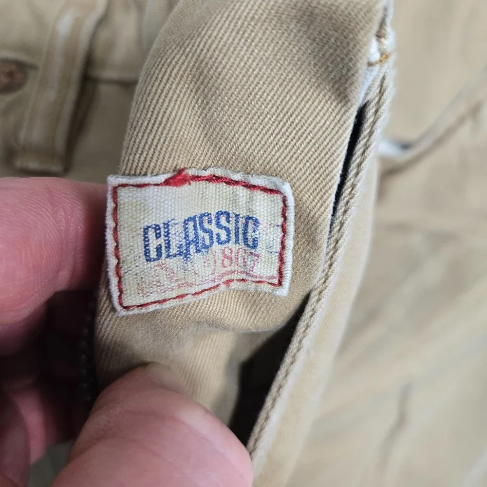 Polo Ralph Lauren‎ 867 Classic 5 Pocket tan Pants Distressed vintage Men's 32x32